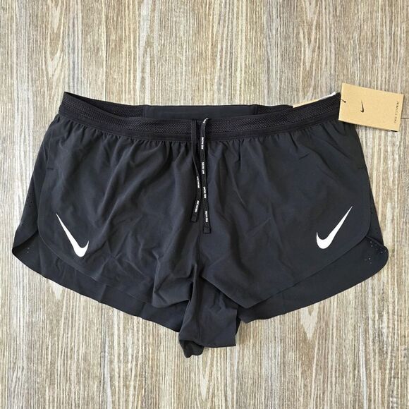 Nike Aeroswift DRI-FIT ADV 2" Lined Running Shorts L Black White FN3349-010 New - Picture 1 of 13